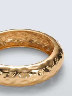 John Lewis Hammered Effect Bangle - view 2, Gold