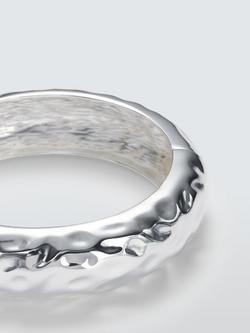 John Lewis Hammered Effect Bangle - view 2, Silver