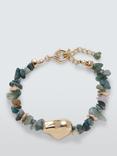 John Lewis Mixed Beaded and Stone Bracelet, Green Agate