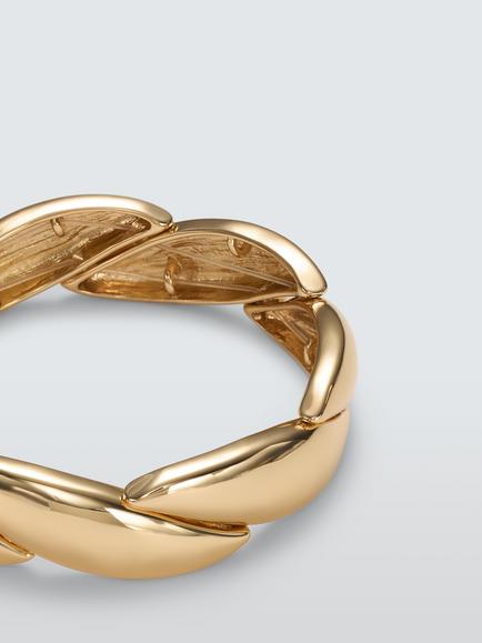 John Lewis Polished Oval Dome Bracelet - view 2, Gold