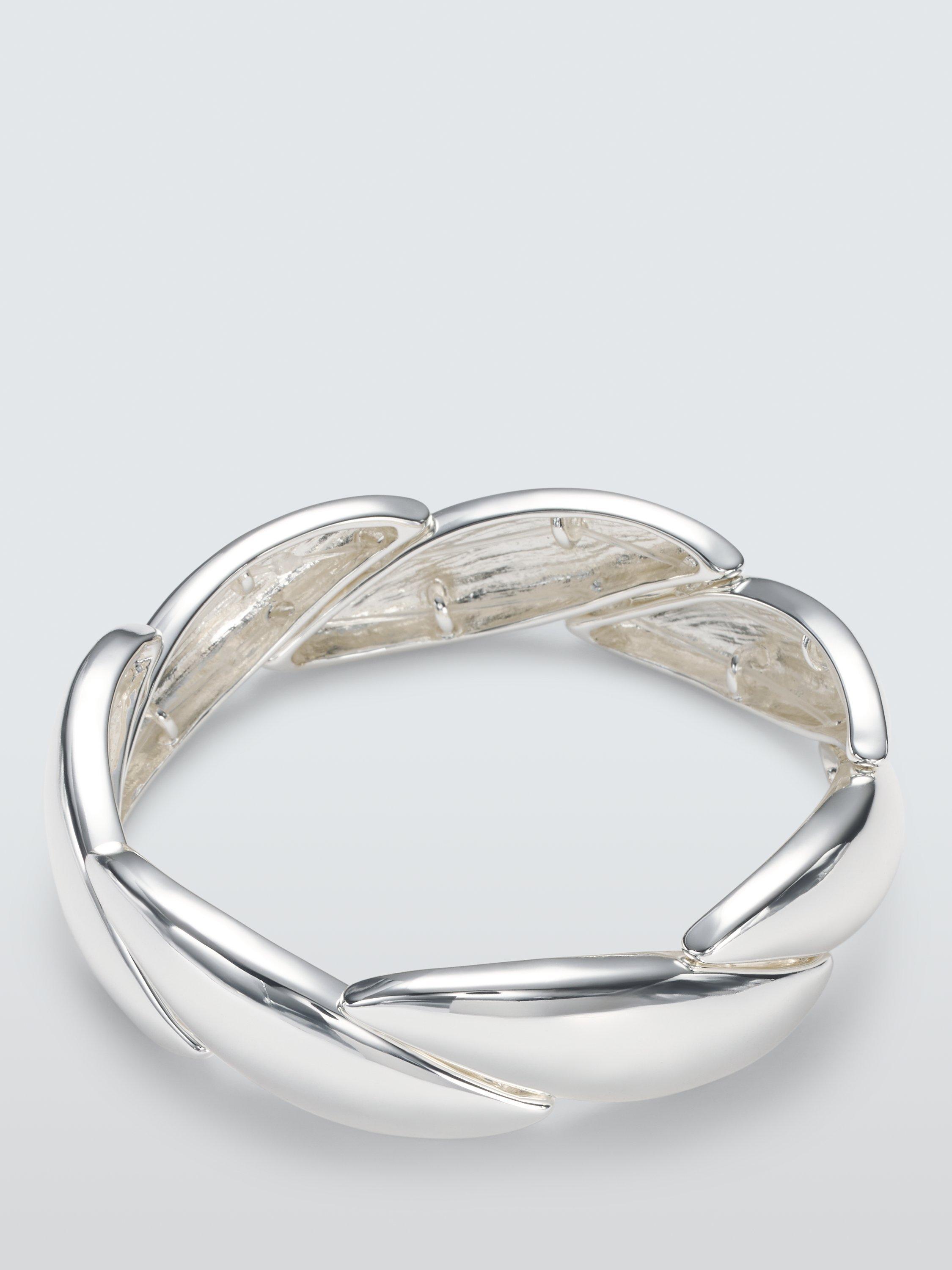 Product image 1 of 2, which shows John Lewis Polished Oval Dome Bracelet, Silver