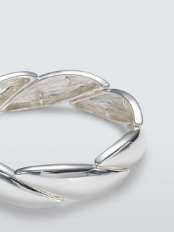 John Lewis Polished Oval Dome Bracelet - view 2, Silver