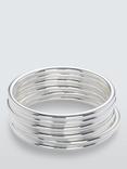 John Lewis Polished Bangle Set, Silver