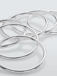 John Lewis Polished Bangle Set, Silver