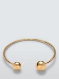John Lewis Polished Open Bangle with Sphere Ends