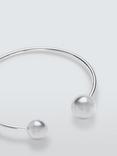 John Lewis Polished Open Bangle with Sphere Ends, Silver
