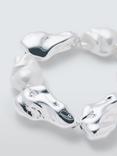 John Lewis Molten Glass Pearl Statement Stretch Bracelet, Silver