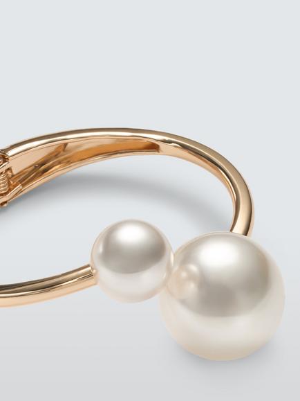 John Lewis Graduated Statement Pearl Hinged Cuff Bracelet, Gold - view 2, Gold