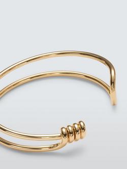 John Lewis Wrap End Double Band Cuff Bangle - view 2, Gold