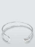 John Lewis Wrap End Double Band Cuff Bangle, Silver