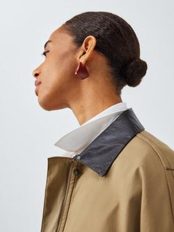 John Lewis 3D Abstract Drop Earrings, Burgundy