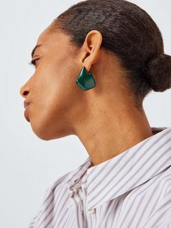 John Lewis 3D Abstract Drop Earrings, Green