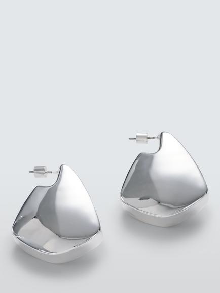 John Lewis 3D Abstract Stud Earrings, Silver