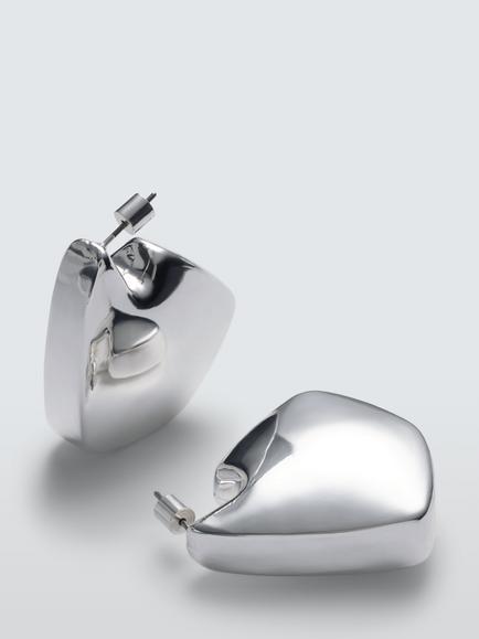 John Lewis 3D Abstract Stud Earrings - view 2, Silver