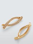 John Lewis Cross Over Diamante Earrings, Gold