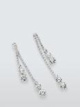 John Lewis Diamante Crystal Drop Earrings, Silver