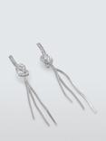 John Lewis Baguette Knot Stud Earrings, Silver