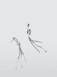 John Lewis Baguette Knot Stud Earrings, Silver