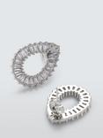 John Lewis Teardrop Baguette Stone Stud Earrings, Silver