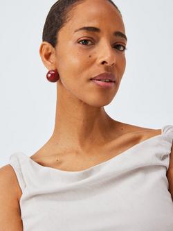 John Lewis Spherical Statement Stud Earrings, Burgundy