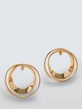John Lewis Double Circle Stud Hoops, Gold
