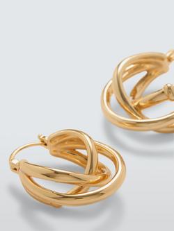 John Lewis Entwined Hinged Hoop Earrings - view 2, Gold