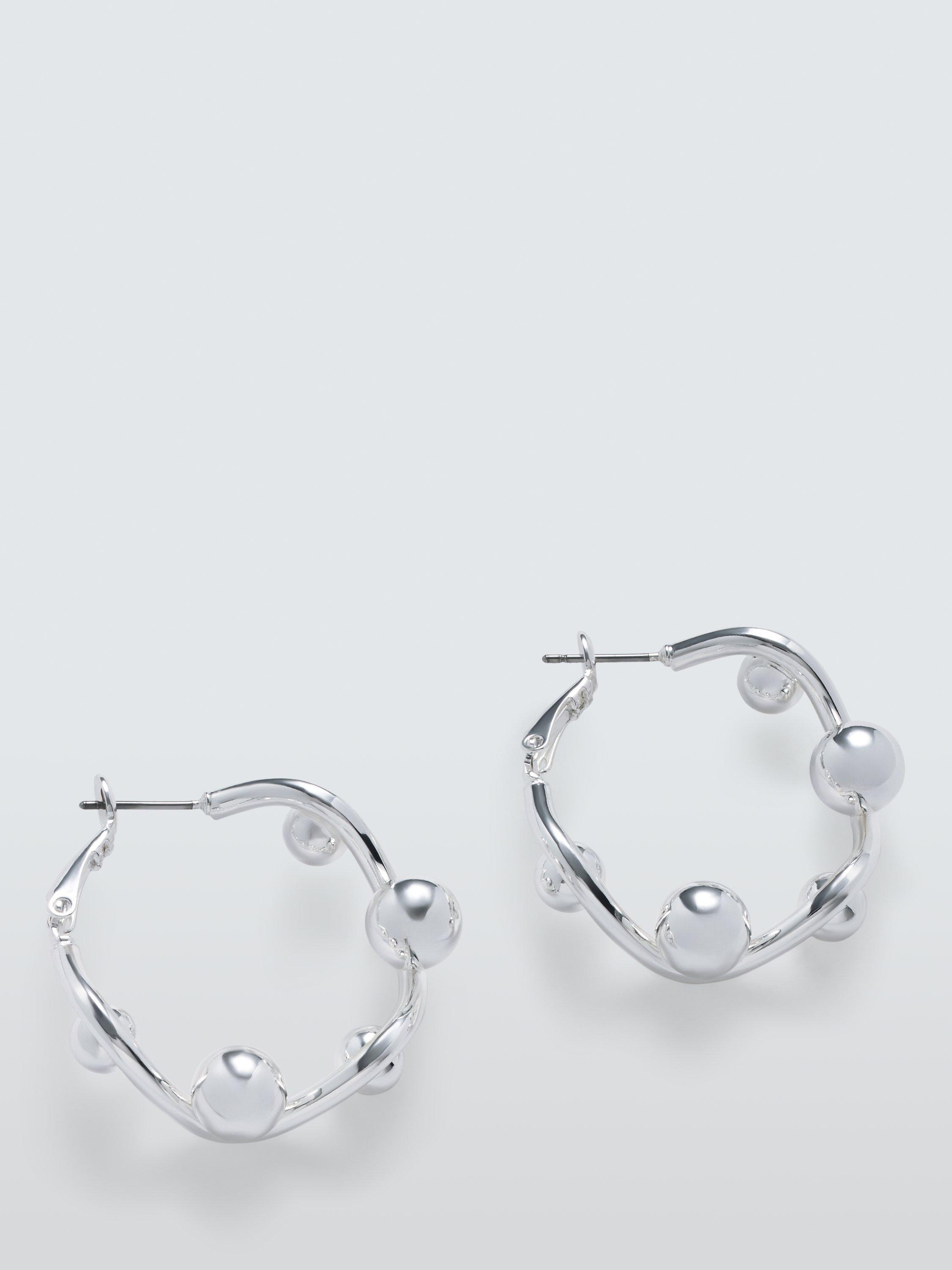 John Lewis Floating Spheres Hinged Wave Earrings
