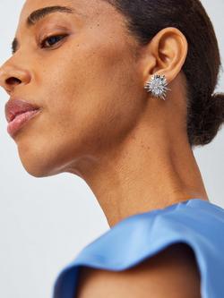 John Lewis Statement Flower Stud Earrings, Silver