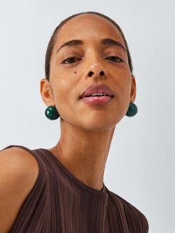 John Lewis Spherical Statement Stud Earrings, Green