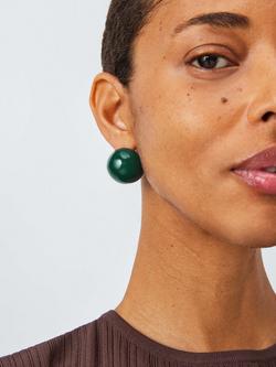 John Lewis Spherical Statement Stud Earrings - view 2, Green
