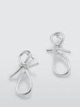 John Lewis Knot Loop Stud Earrings, Silver