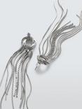 John Lewis Multi Chain Knotted Stud Earrings, Silver