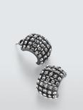 John Lewis Diamante Post and Half Hoop Earrings, Pewter