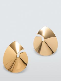 John Lewis Polished Pointed Cylinder Stud Earrings, Gold, Gold