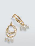 John Lewis Swirl Pearl Earrings, Gold