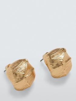 John Lewis Irregular Textured Stud Earrings, Gold, Gold