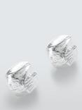 John Lewis Textured Irregular Stud Earrings, Silver