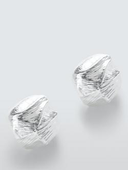 John Lewis Textured Irregular Stud Earrings, Silver, Silver
