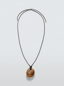 John Lewis Polished Resin Cord Pendant, Brown, Brown