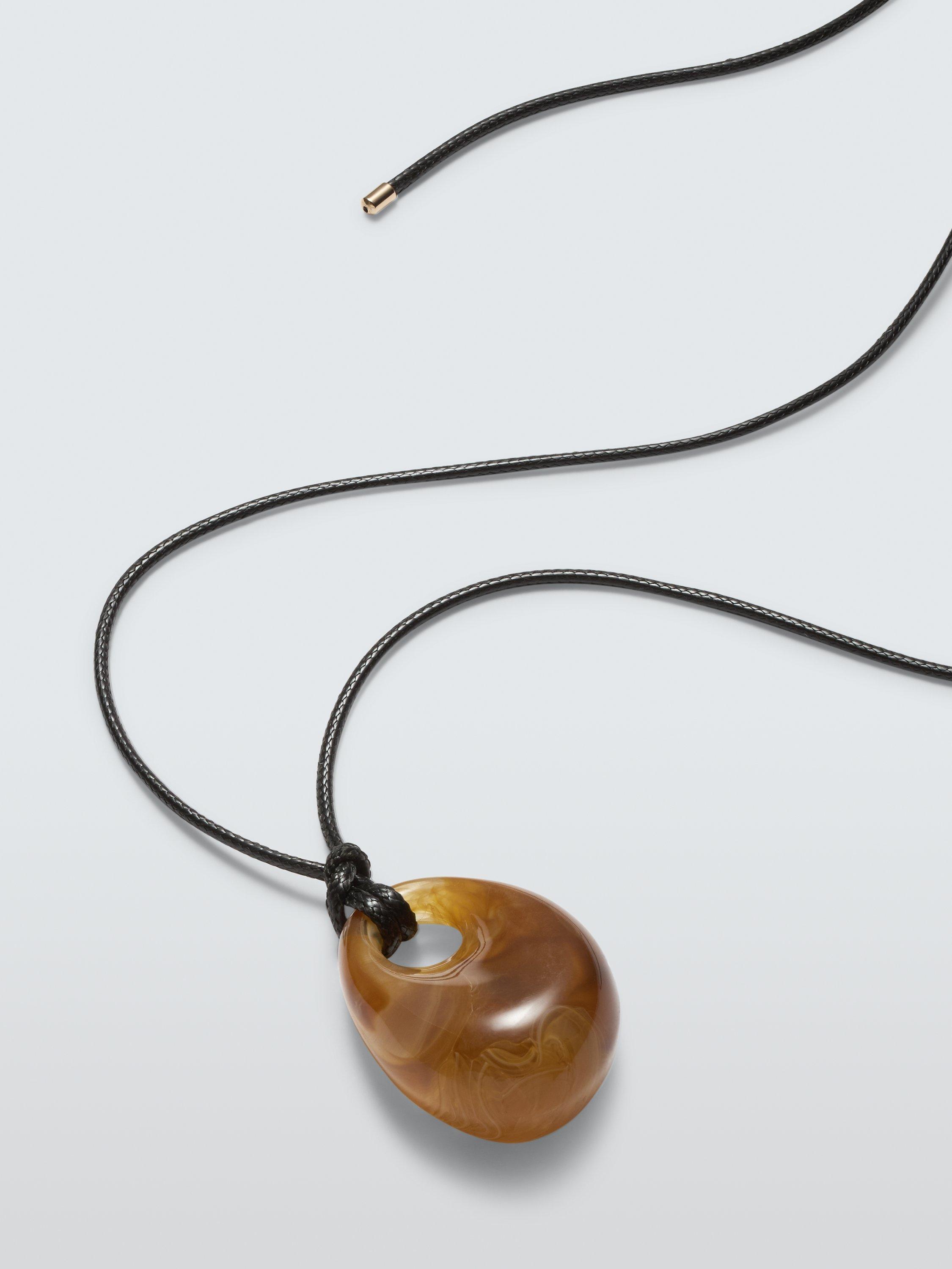 Product image 2 of 2, which shows John Lewis Polished Resin Cord Pendant, Brown