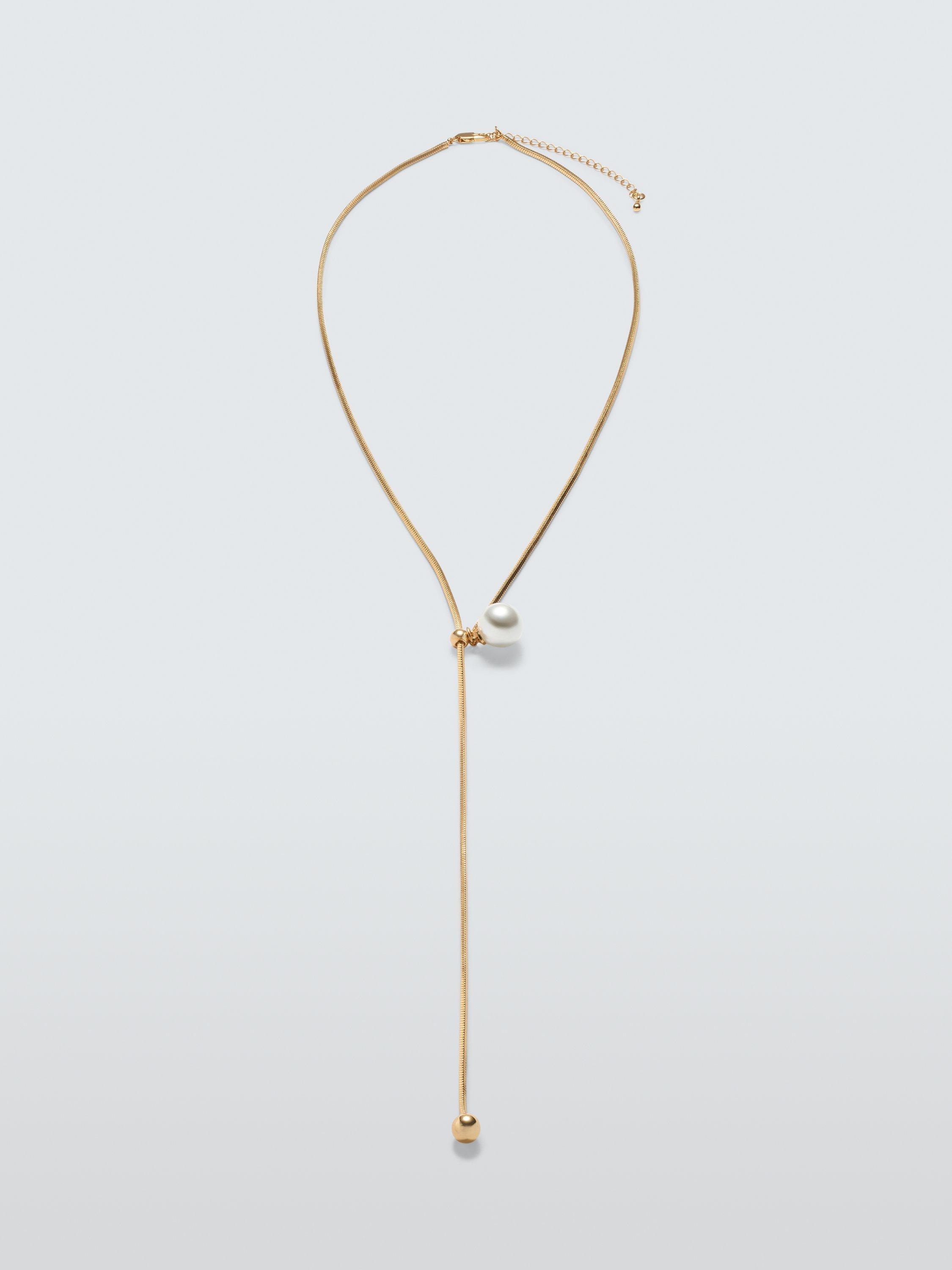 Product image 1 of 2, which shows John Lewis Faux Pearl Pendant, Gold