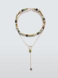 John Lewis Beaded Y-Profile Layered Necklace, Green