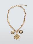 John Lewis Multi- Charm Link Chain Necklace, Gold