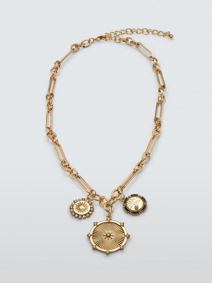 John Lewis Multi- Charm Link Chain Necklace, Gold, Gold