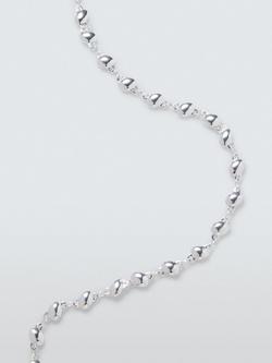 John Lewis Dainty Nugget Adjustable Plated Necklace - view 2, Silver
