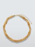 John Lewis Diamante Mesh Chain Necklace, Gold