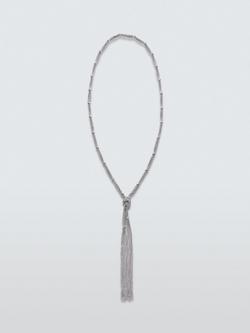 John Lewis Multi Chain Knot Y-Profile Necklace, Silver, Silver