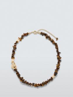 John Lewis Mixed Bead and Stone Necklace, Tiger's Eye