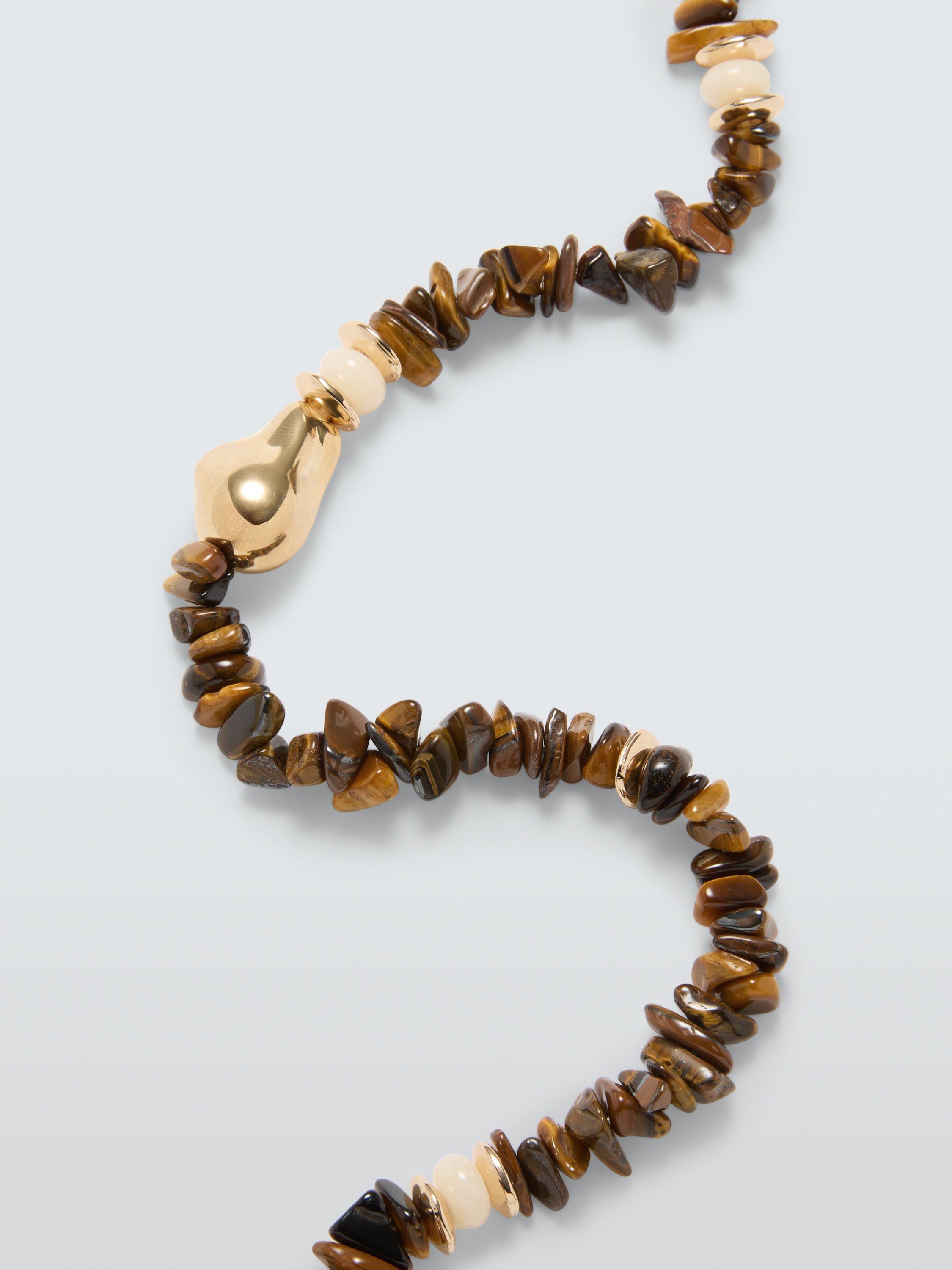 Product image 2 of 2, which shows John Lewis Mixed Bead and Stone Necklace, Tiger's Eye