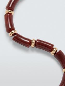 John Lewis Short Statement Resin Tube Necklace - view 2, Burgundy